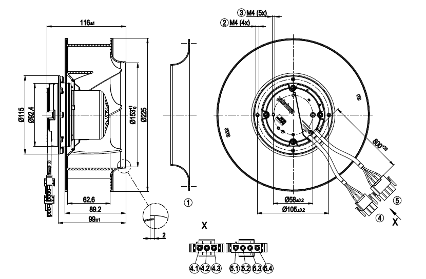 EBMPAPST R3G225-AE17-25 EC Radyal Fan