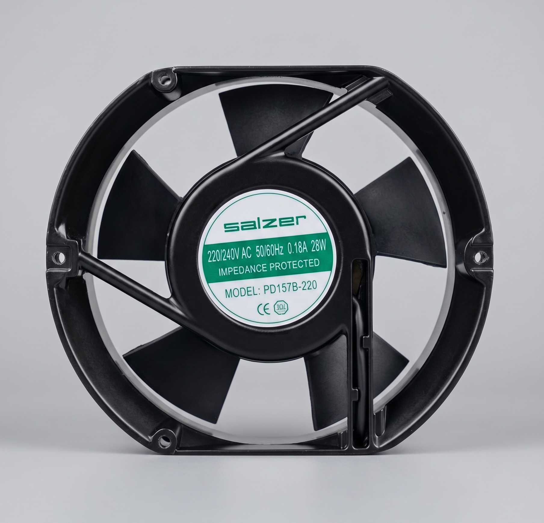 Salzer PD157B-220 172x150x51 220V AC Rulmanlı Kare Fan