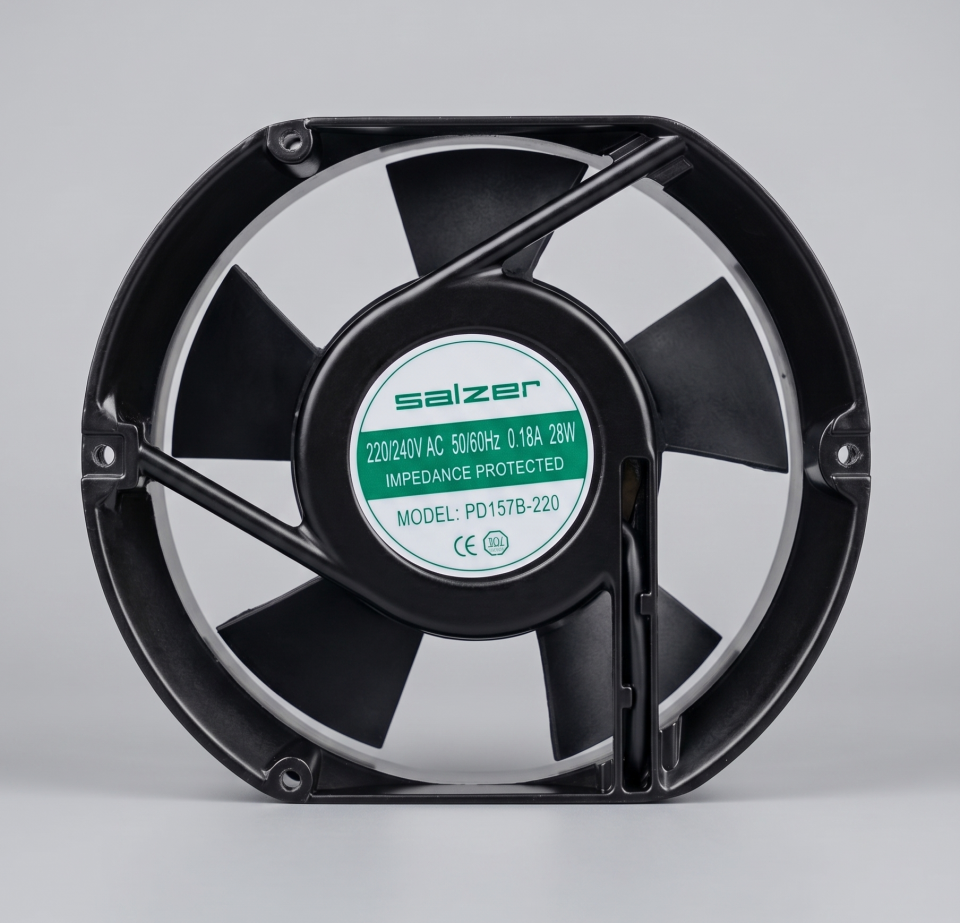 Salzer PD157B-220 172x150x51 220V AC Rulmanlı Kare Fan