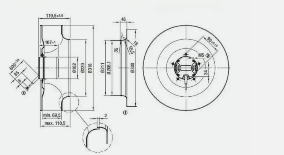 EBMPAPST R3G310-AN12-30/F01 FAN