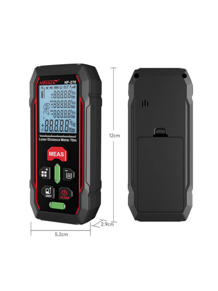 NOYAFA NF-270 Lazer Mesafe Ölçer 70m ±1.5mm Alan Hacim Pisagor Ölçüm Cihazı