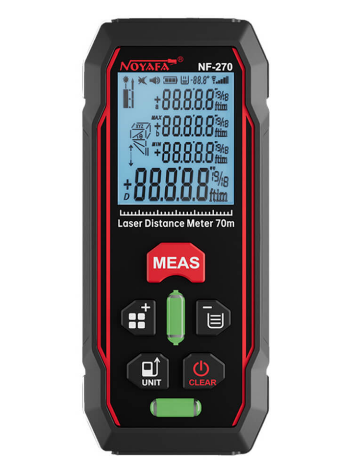 NOYAFA NF-270 Lazer Mesafe Ölçer 70m ±1.5mm Alan Hacim Pisagor Ölçüm Cihazı
