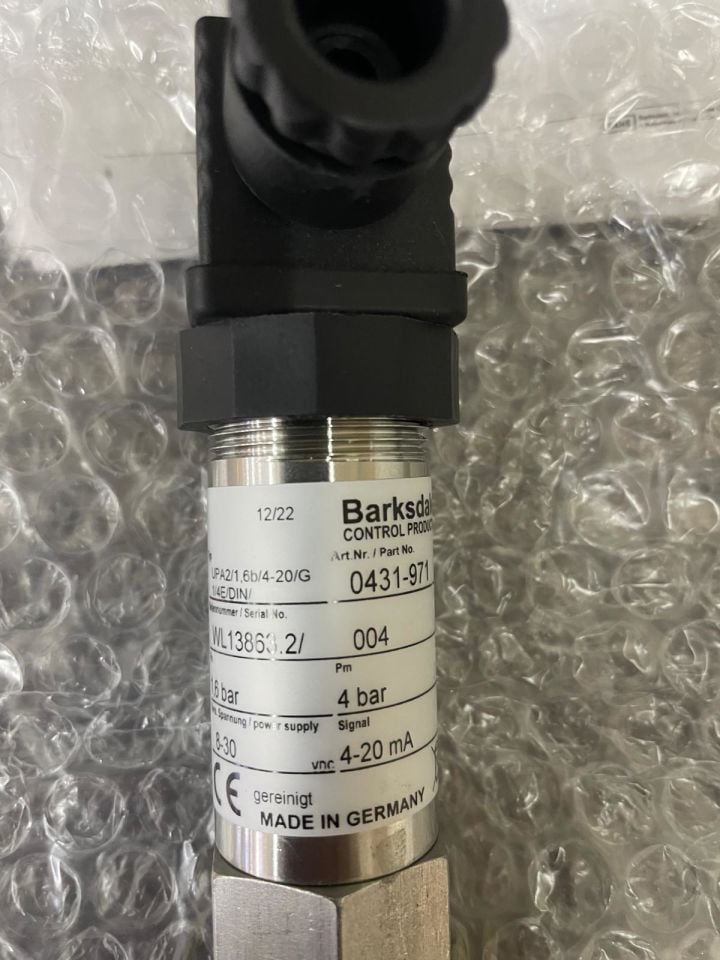 BARKSDALE UPA2/1,6B/4-20/G1/4E/DIN/WL13863.2 BASINÇ VERİCİSİ