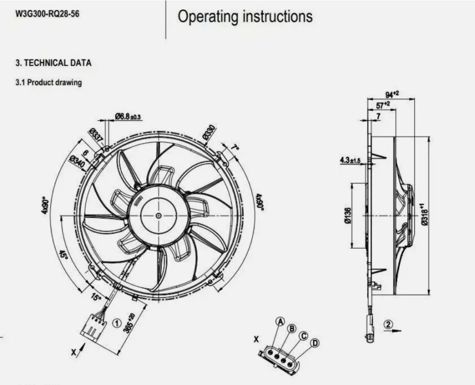 EBMPAPST W3G300-RQ28-56 FAN