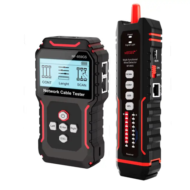 NOYAFA NF-859GS Ağ Kablosu Test Cihazı RJ45 RJ11 CAT5 CAT6 POE VFL 10mW Kablo Test ve Arıza Tespit Cihazı