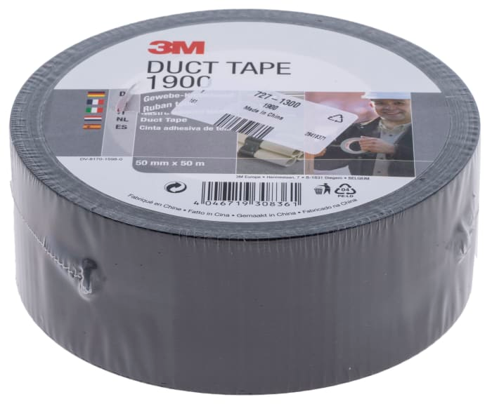 3M 1900 Siyah PE Kaplamalı Tamir Bandı (Duct Tape) 50m x 50mm x 0,17mm