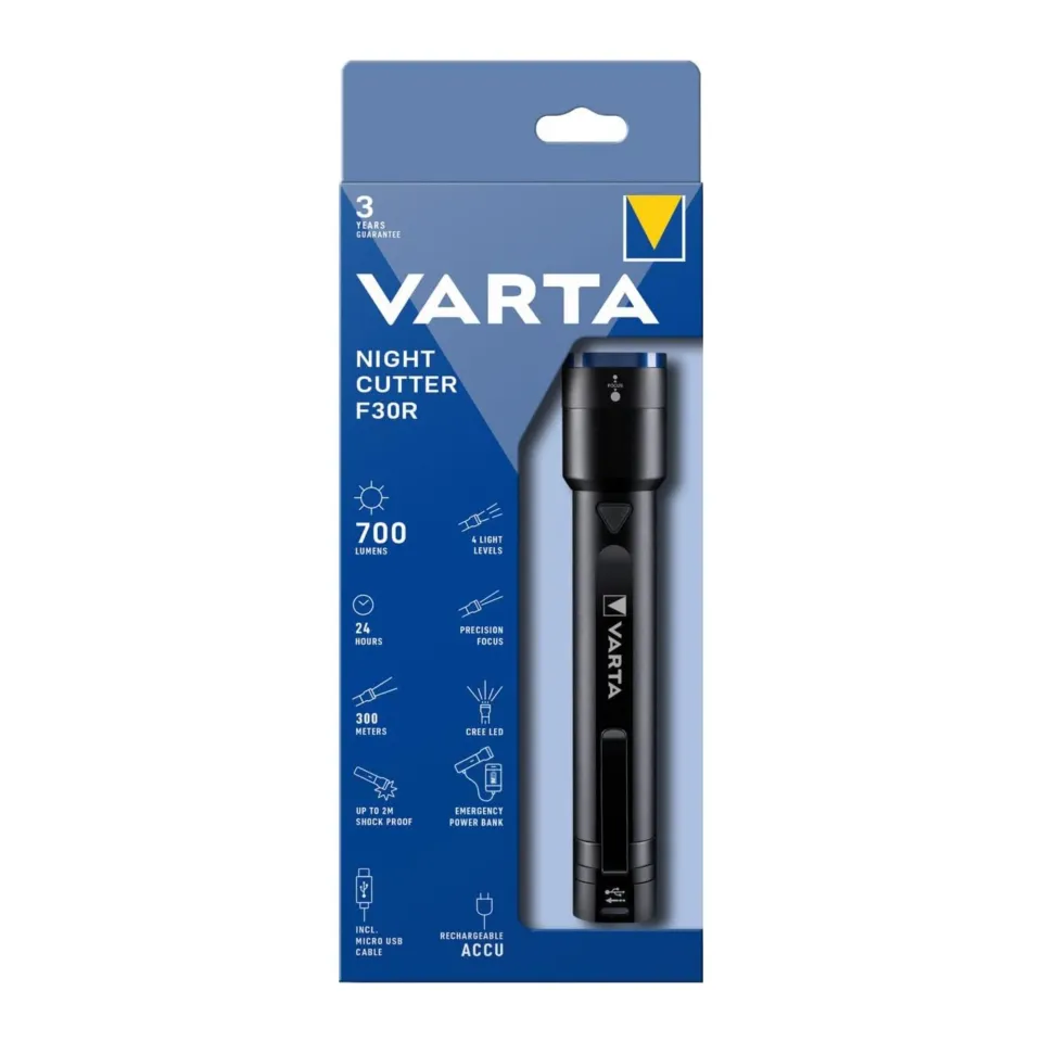 VARTA NIGHT CUTTER F30R &CABLE (Şarjlı) 