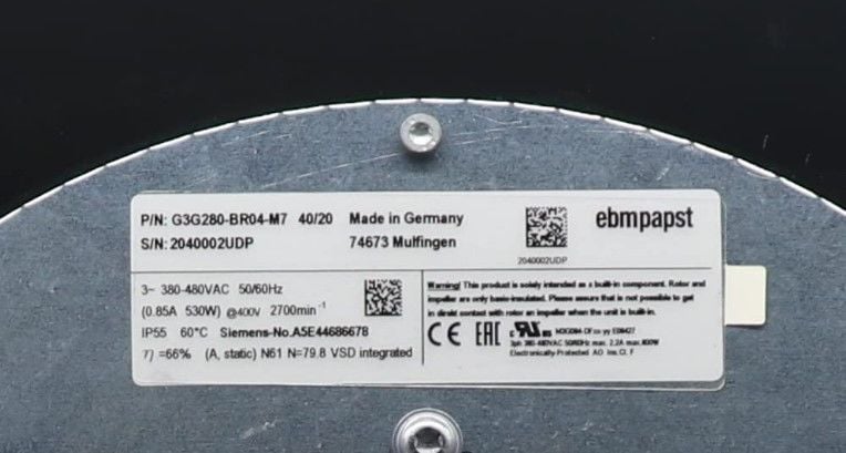 EBMPAPST G3G280-BR04-M7 FAN