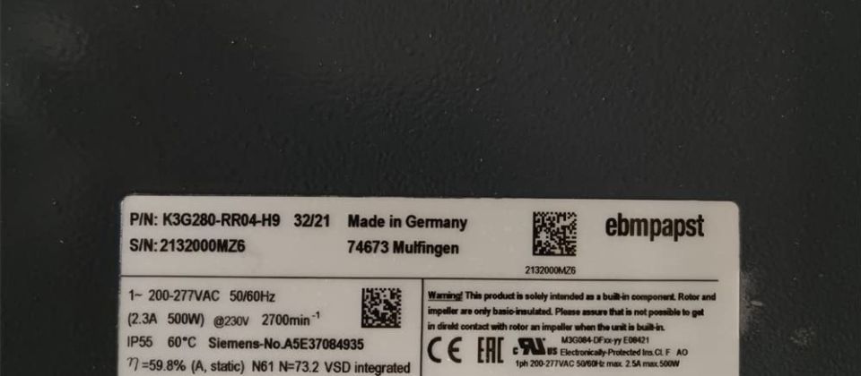 EBMPAPST K3G280-RR04-H9 FAN