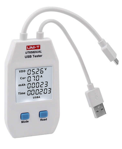Unit UT658DUAL Çift Çıkışlı Usb Akım Gerilim Test Cihazı