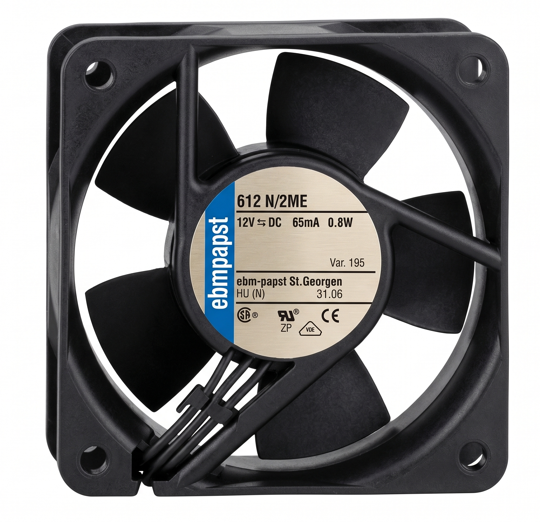 Ebm-papst 612N/2ME 12V 60x60x25 mm DC Kare Fan