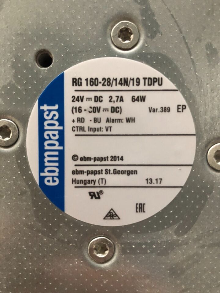 EBMPAPST RG 160-28/14 N/19 TDPU