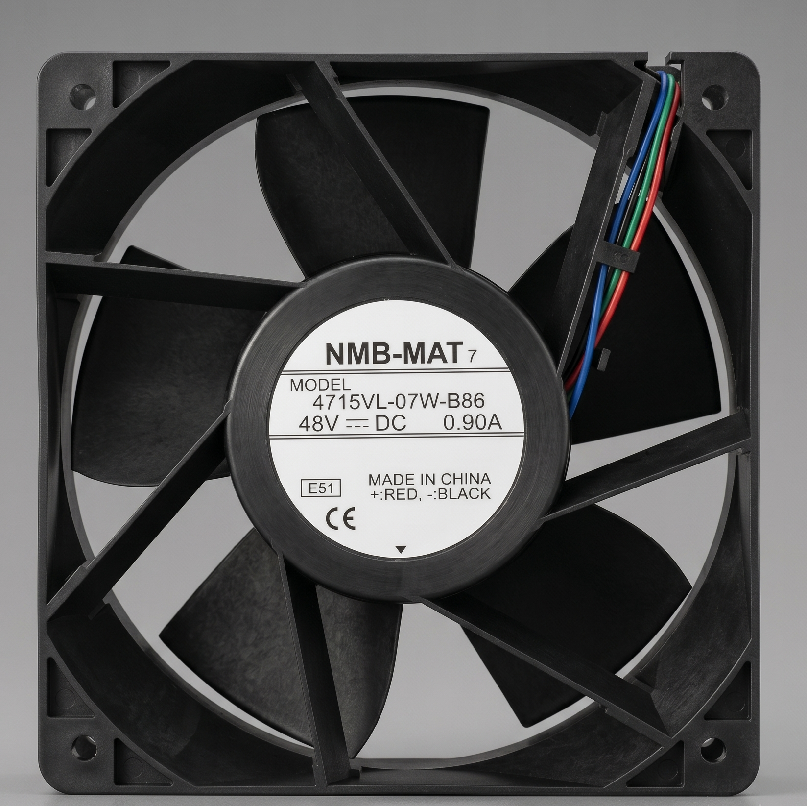 NMB-Mat 4715VL-07W-B86 120x120x38 48V DC 4 Kabloları Rulmanlı Fan