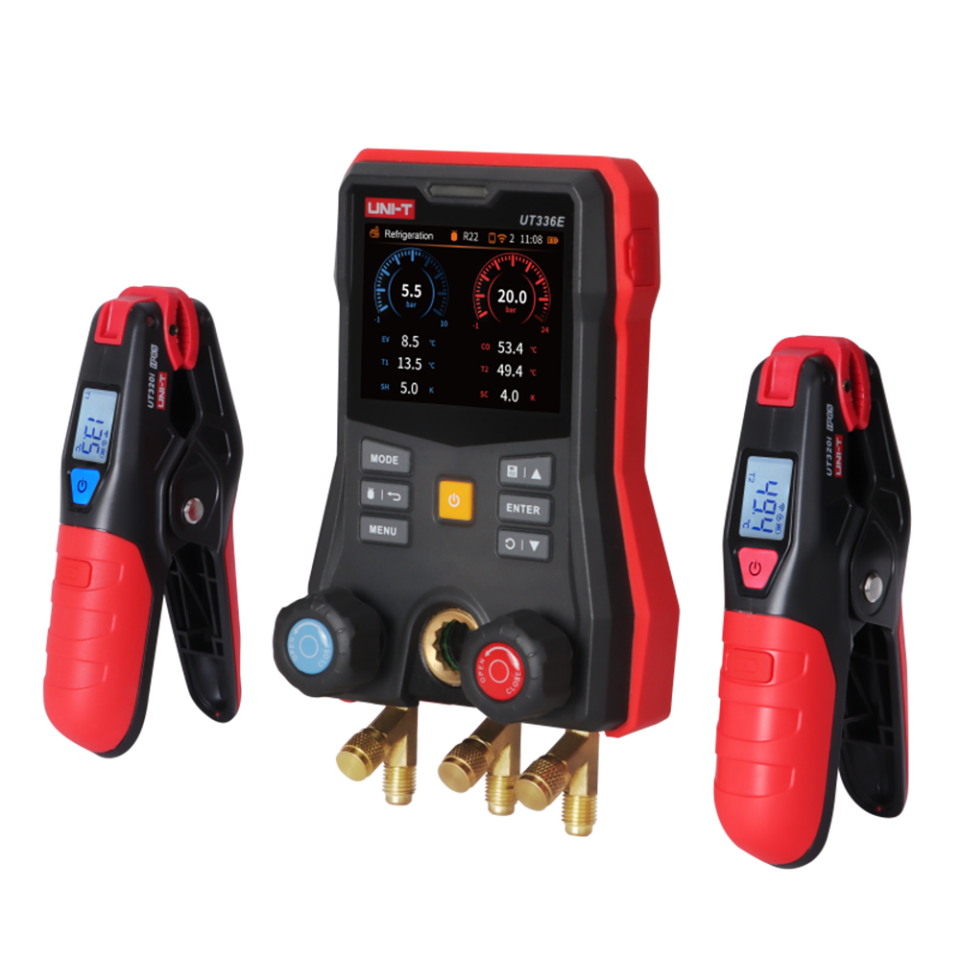 UNI-T UT336E KIT Kablosuz Sıcaklık Kelepçeli Dijital Manifold Ölçüm Seti