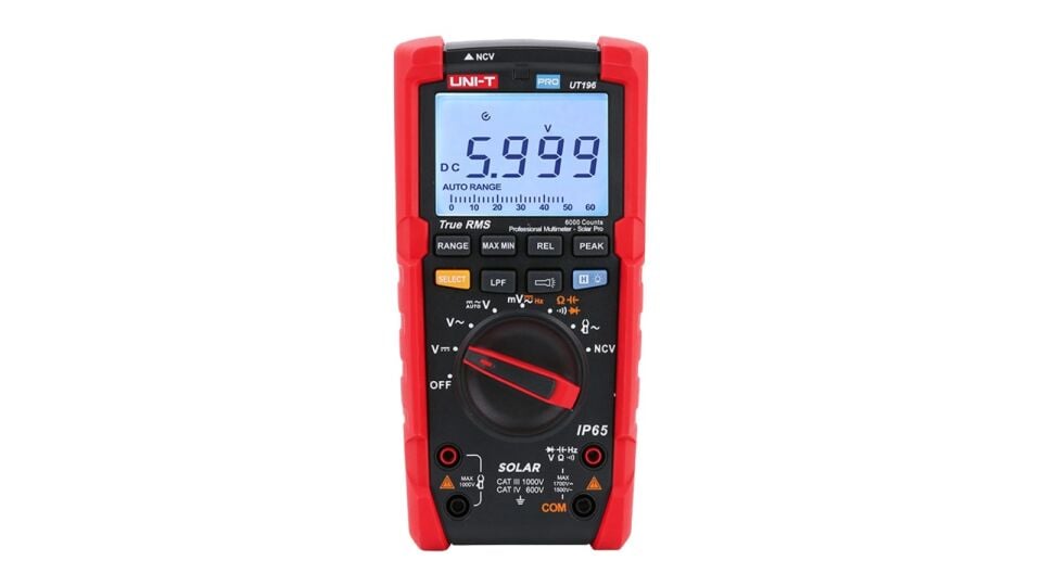 Unit UT196 1700V DC True RMS Profesyonel Solar Dijital Multimetre