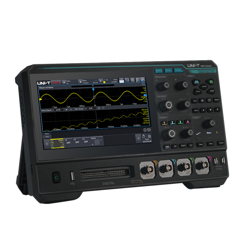 UNI-T MSO1254HD 250MHz 4 Kanal 12 Bit Karışık Sinyal Osiloskop