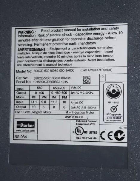 PARKER 890CD-532100B0 -000-1A00 ÇOK EKSENLİ SÜRÜCÜ MODÜLÜ