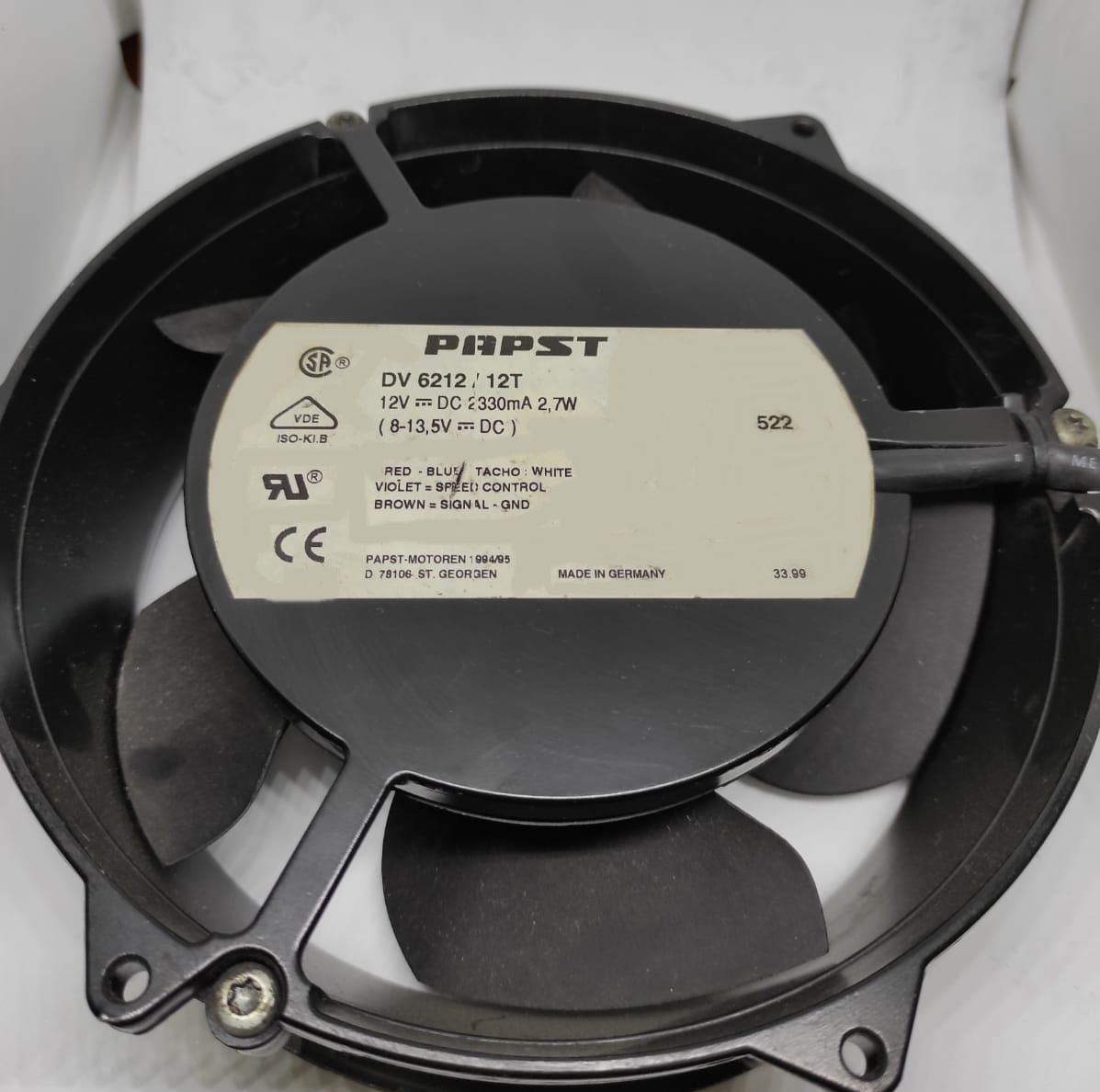 EBMPAPST DV 6212/12T FAN