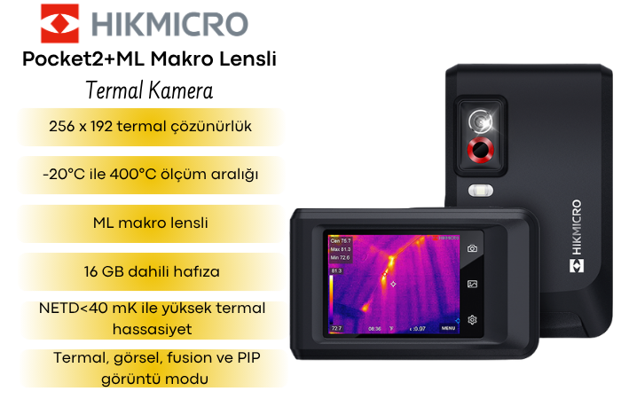 HIKMICRO Pocket2+ML Makro Lensli Termal Kamera 256x192
