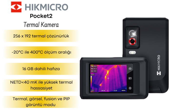 HIKMICRO Pocket2 Termal Kamera 256x192 25Hz