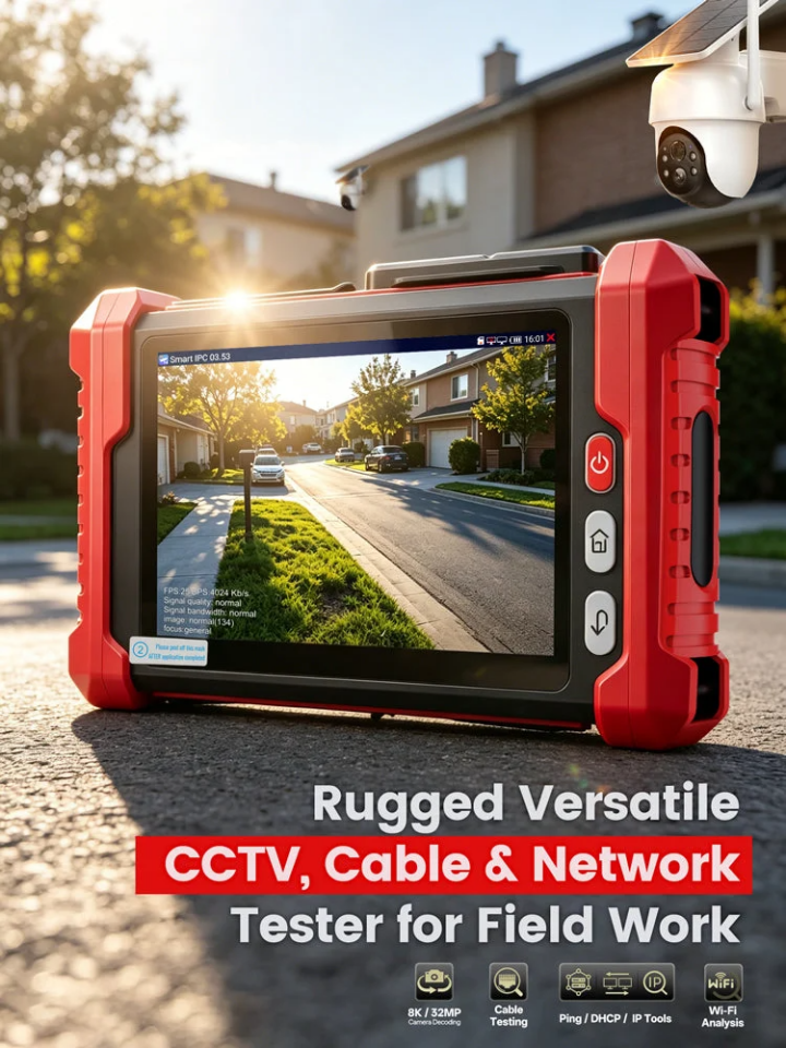 Noyafa NF-IPC728HSO 8K / 32MP, 8'' IPS, PoE, TDR, OPM ve VFL Kamera Test Cihazı