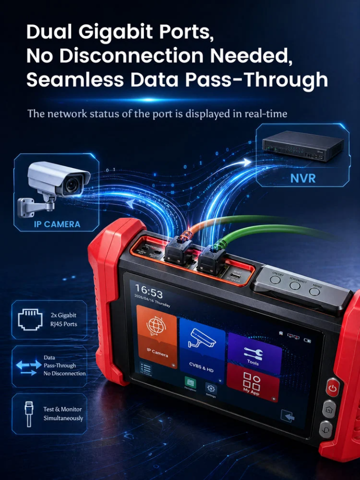 Noyafa NF-IPC728HSO 8K / 32MP, 8'' IPS, PoE, TDR, OPM ve VFL Kamera Test Cihazı