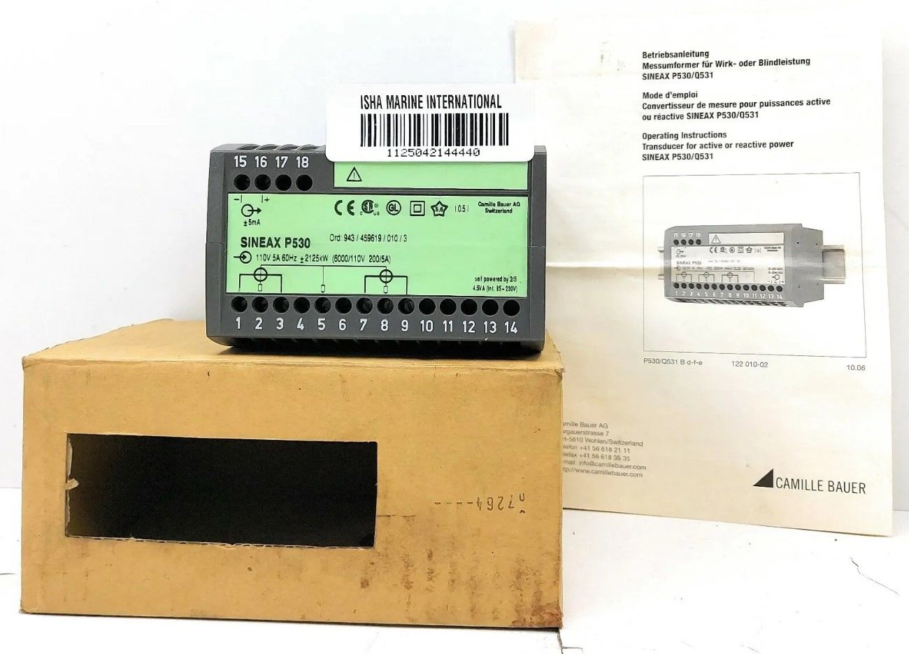 SINEAX P530 AKTİF VEYA REAKTİF GÜÇ DÖNÜŞTÜRÜCÜ