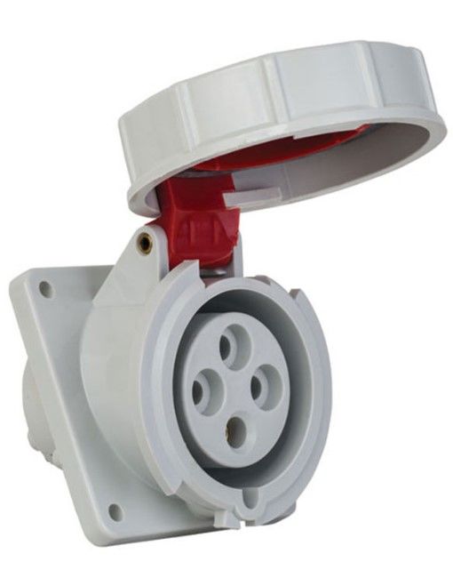 METE T120141V 4X CEE MAKİNE PRİZİ (EĞİK) 32A 380-415V 3P+PE 6 H IP67 VİDALI BAĞLANTI