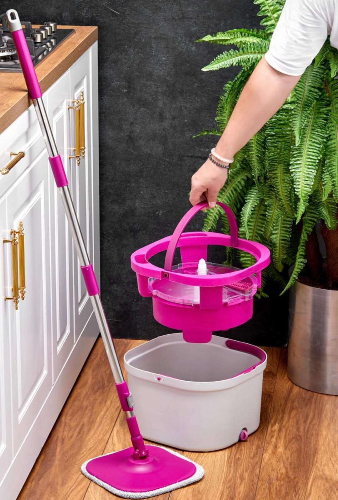 KING YENİ NESİL ÇİFT KOVALI TEMİZ & KİRLİ SUYU AYIRMA ÖZELLİKLİ MOP, PASPAS TEMİZLİK SETİ